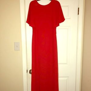 Red formal floor length dress